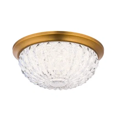 Schonbek Genoa 12" Wide Aged Brass Led Ceiling Light In Gold