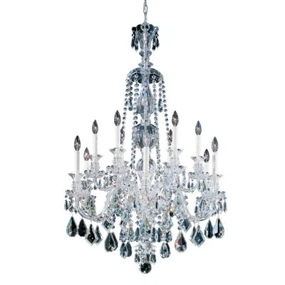 Schonbek Hamilton 12-light Candle Style Classic / Traditional Chandelier In Silver,clear