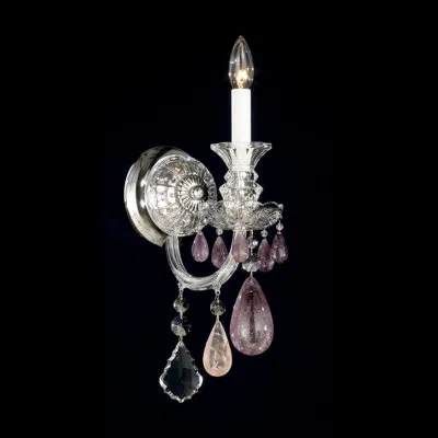 Schonbek Hamilton 1-light Candle Wall Light In Silver,clear Rock