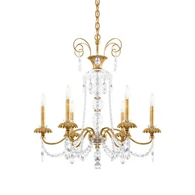 Schonbek Helenia 6 Light 28in X 30in Chandelier In Heirloom Gold With Clear Heritage Handcut Crystals