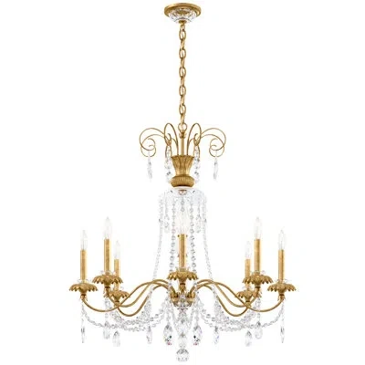 Schonbek Helenia 8 Light 31.5in X 34in Chandelier In Heirloom Gold With Clear Heritage Handcut Crystals