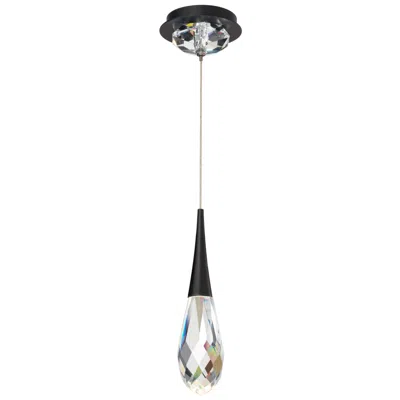 Schonbek Hibiscus 6" Wide Black Metal Led Mini Pendant