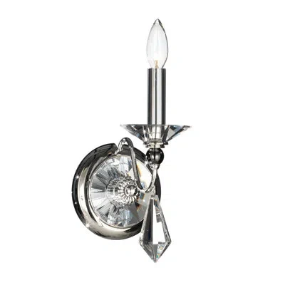 Schonbek Jasmine 1-light Candle Wall Light In Polished Silver,optic Clear
