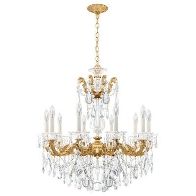 Schonbek La Scala 10 Light 28in X 29.5in Chandelier In Heirloom Gold With Clear Radiance Crystals