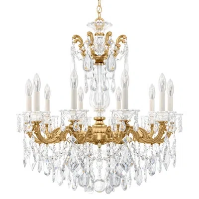 Schonbek La Scala 10-light Candle Style Classic / Traditional Chandelier With Crystal Accents In Heirloom Gold,handcut Clear