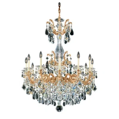 Schonbek La Scala 12-light Candle Style Chandelier In French Gold,heritage Clear