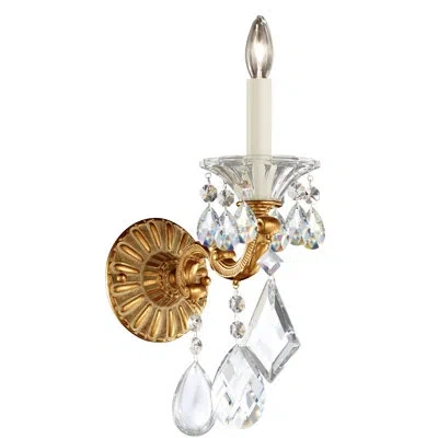 Schonbek La Scala 1-light Candle Wall Light In French Gold,heritage Clear