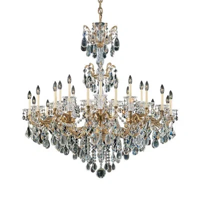Schonbek La Scala 24 - Light Candle Style Chandelier With Crystal Accents In Florentine Bronze,clear Spectra Crystal