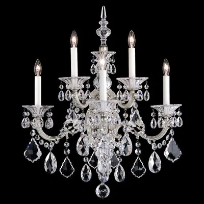 Schonbek La Scala 5-light Candle Wall Light In French Gold,heritage Clear
