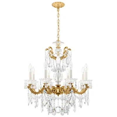Schonbek La Scala 8 Light 25in X 28.5in Chandelier In Heirloom Gold With Clear Radiance Crystals