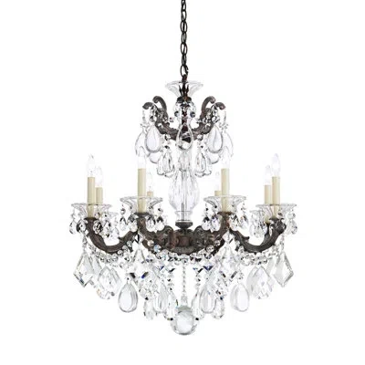 Schonbek La Scala 8-light Candle Style Classic / Traditional Chandelier In Heirloom Gold,handcut Clear