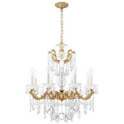 Schonbek La Scala 8-light Candle Style Classic / Traditional Chandelier In Heritage Clear,french Gold