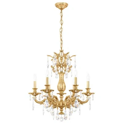 Schonbek Milano 6 Light 24in X 26.5in Chandelier In Heirloom Gold With Clear Heritage Handcut Crystals
