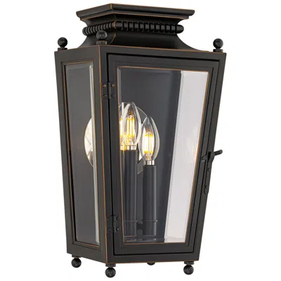 Schonbek Milton 16.5"h X 9"w 3-light Outdoor Wall Light In Oil Rubbed Bronze