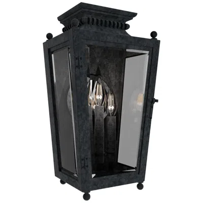 Schonbek Milton 16.5"h X 9"w 3-light Outdoor Wall Light In Weathered Zinc