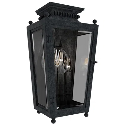 Schonbek Milton 23"h X 12.5"w 4-light Outdoor Wall Light In Weathered Zinc
