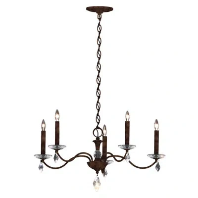 Schonbek Modique 5-light Candle Style Classic / Traditional Chandelier With Crystal Accents In Heritage,heirloom Bronze