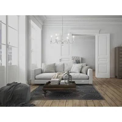 Schonbek Modique 6 Light 32in X 15.5in Chandelier In White With Clear Heritage Handcut Crystals In Gray