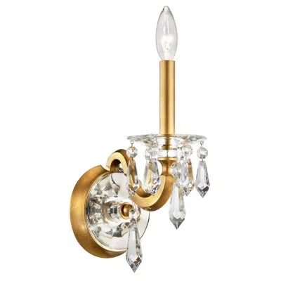 Schonbek Napoli 1 Light Crystal Wall Sconce In Heirloom Gold