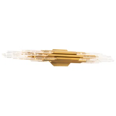 Schonbek Organza 5.25"h X 38"w 1-light Crystal Bath Bar In Aged Brass In Gold
