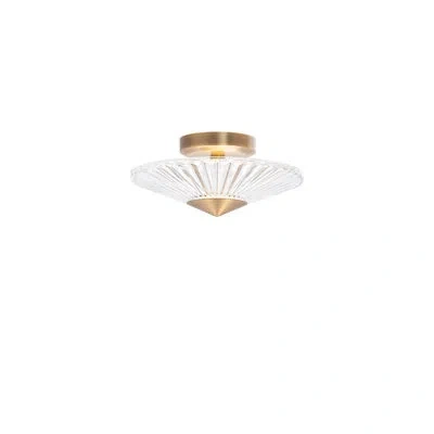 Schonbek Origami 1 Light Semi Flush Mount In Aged Brass