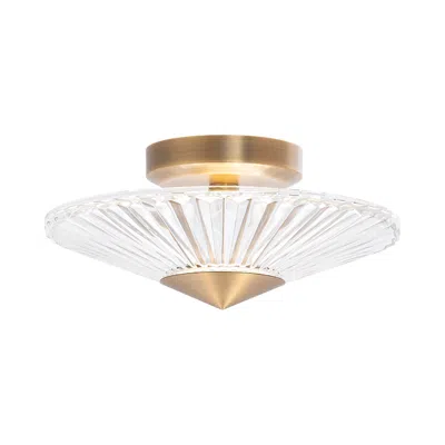 Schonbek Origami 12" Wide Aged Brass Led Ceiling Light