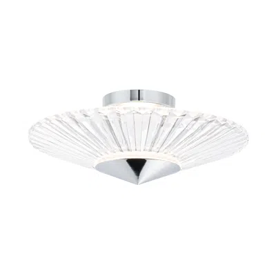 Schonbek Origami 12" Wide Polished Chrome Crystal Led Ceiling Light