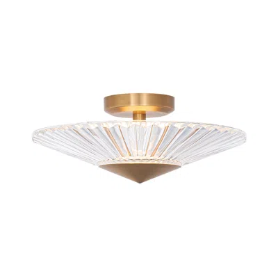 Schonbek Origami 16" Wide Aged Brass Led Ceiling Light
