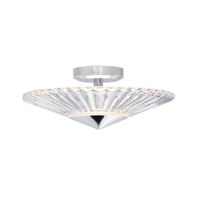 Schonbek Origami 16" Wide Polished Chrome Led Crystal Ceiling Light