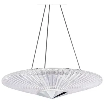 Schonbek Origami 19" Wide Polished Chrome Clear Crystal 1-light Pendan