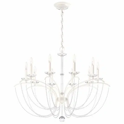 Schonbek Priscilla 10 - Light Candle Style Classic Chandelier In White,optic Crystal