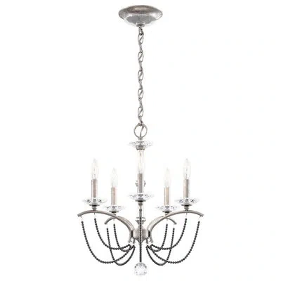 Schonbek Priscilla 5 - Light Candle Style Classic Chandelier In Antique Silver