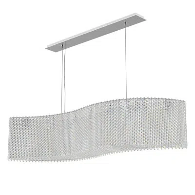 Schonbek Refrax 21 - Light Kitchen Island Linear Pendant With Crystal Accents In Clear