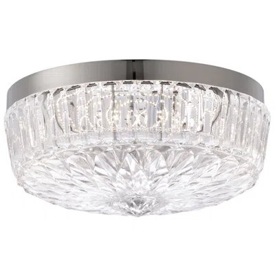 Schonbek Regina 12" Wide Polished Nickel Clear Crystal 1-light Flush Mount