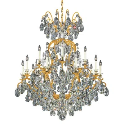 Schonbek Renaissance 16 - Light Candle Style Empire Chandelier In French Gold,heritage Clear