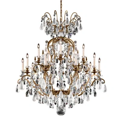 Schonbek Renaissance 16 - Light Candle Style Tiered Chandelier With Crystal Accents In Etruscan Gold,clear Rock Crystal
