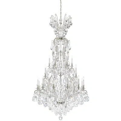 Schonbek Renaissance 24 - Light Candle Style Empire Chandelier In Clear Heritage,antique Silver