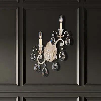 Schonbek Renaissance 2-light Left Wall Sconce In French Gold,heritage Clear
