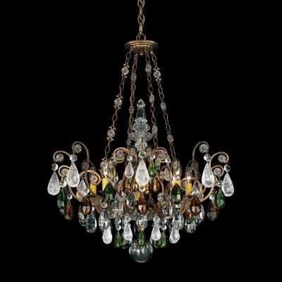 Schonbek Renaissance 8 - Light Candle Style Empire Chandelier In Antique Silver