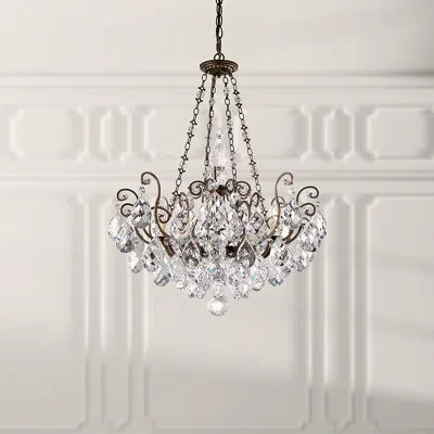Schonbek Renaissance 8 - Light Candle Style Empire Chandelier In Heirloom Bronze,handcut Clear,swarovski Strass
