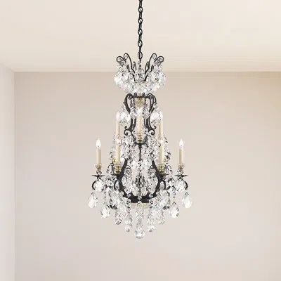 Schonbek Renaissance 9 - Light Candle Style Tiered Chandelier In Etruscan Gold,handcut Clear