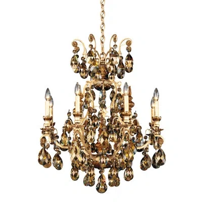 Schonbek Renaissance 9-light Candle Style Empire Chandelier In French Gold,heritage Clear