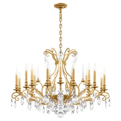 Schonbek Renaissance Nouveau 18 Light 40in X 27.5in Chandelier In Heirloom Gold With Clear Heritage Handcut C