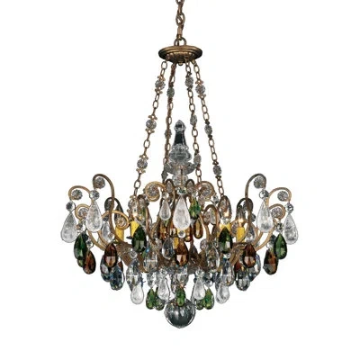 Schonbek Renaissance Rock 8-light Chandelier In Etruscan Gold,combination Of Olive And Smoke