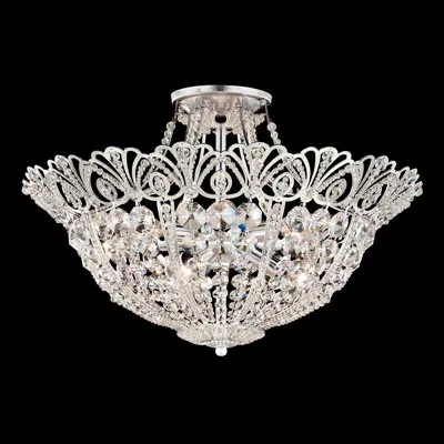 Schonbek Rivendell  20in X 13.5in Semi-flush Mount With Radiance Crystal In Heirloom Gold