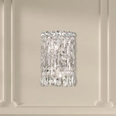 Schonbek Sarella 2 Light 11in Wall Sconce In White With Clear Heritage Handcut Crystals In Transparent