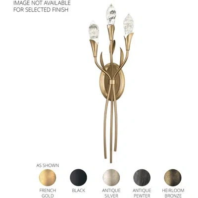 Schonbek Secret Garden 3 Light 27in Led Wall Sconce 3500k In French Lace With Optic Haze Crystal In Gold