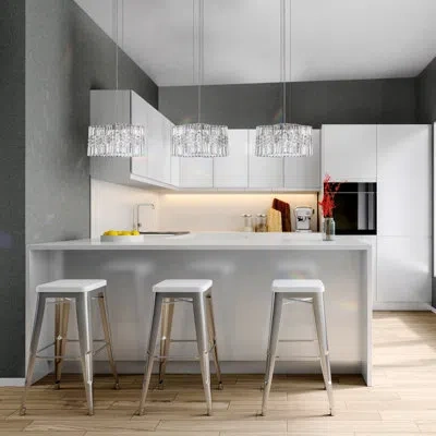 Schonbek Selene 2 Light 14.5in X 7.5in Pendant In Polished Stainless Steel With Clear Optic Crystals In Silver