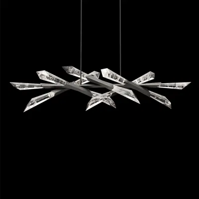 Schonbek Solitude 59 1/2" Wide Antique Silver Led Island Chandelier