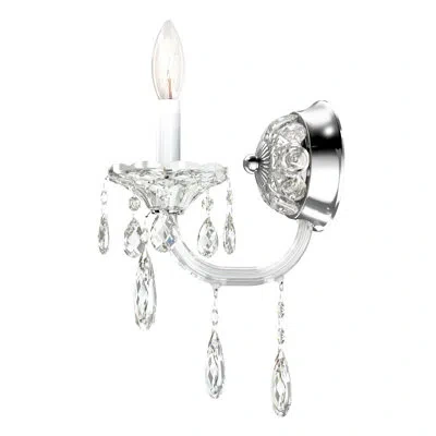 Schonbek Sterling 1 - Light Silver Candle Wall Light In Spectra Clear,silver